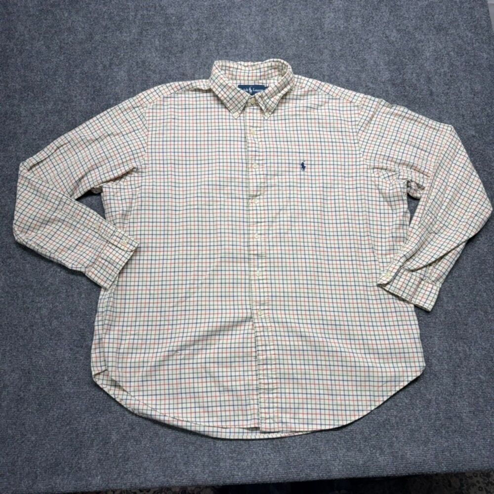 Ralph Lauren Classic Fit XXL Plaid Check Button Down Shirt Cotton Pony Mens
